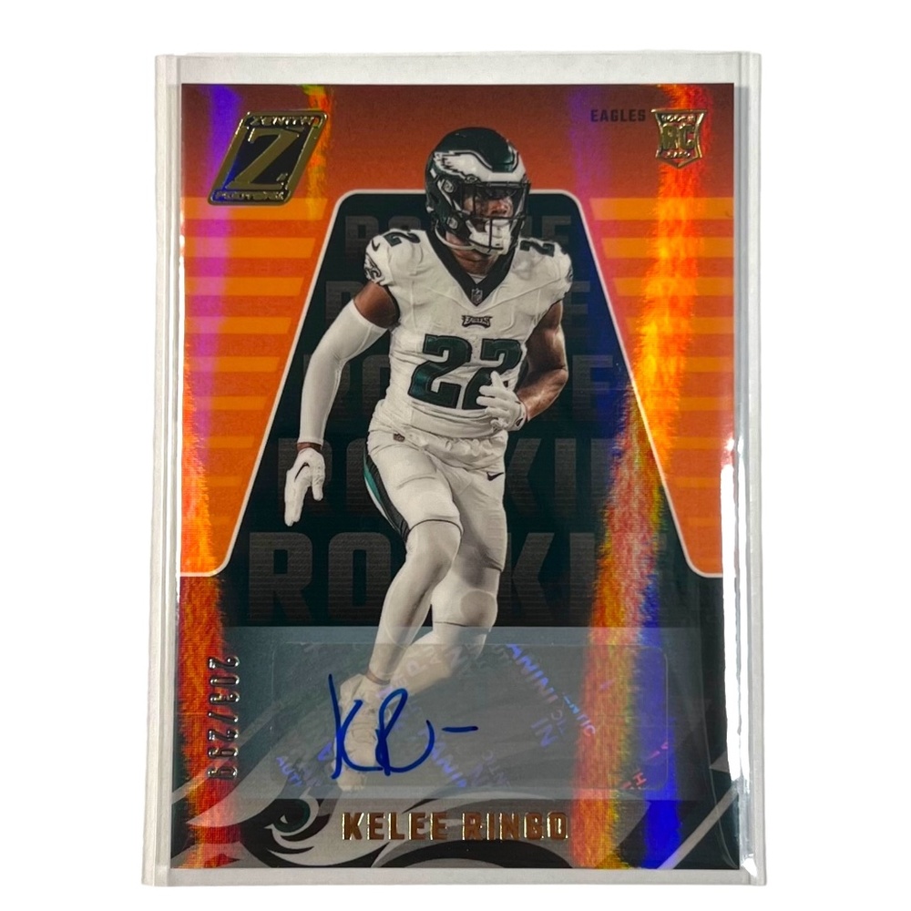 Kelee Ringo 2023 Panini Zenith Football Auto /299 RC No. 161. Eagles